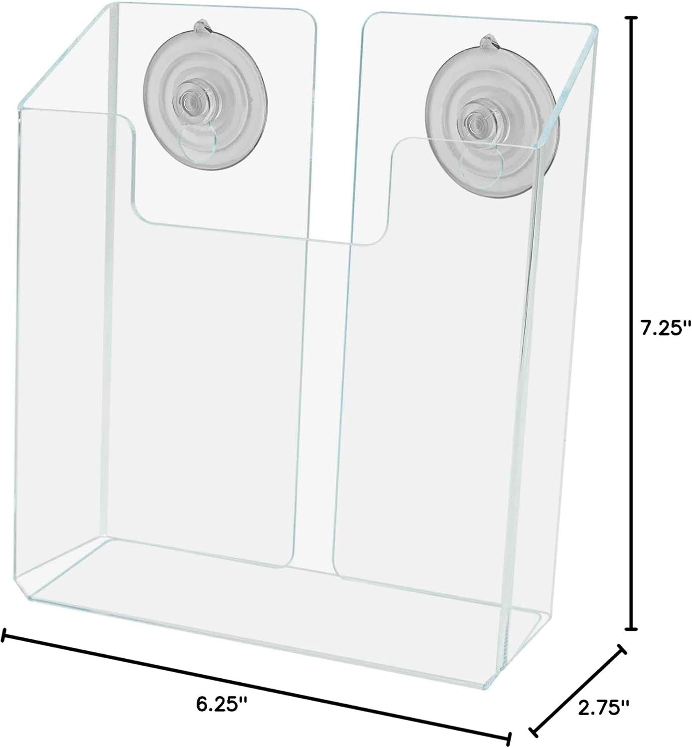 Marketing Holders 2 Pack Slatwall Postcard Bin for 6 Printed Literature and 3.5 x 2 Business Cards in Convenience Stores and Travel Agencies Space Saving Booklet Clear Acrylic Display Organizer