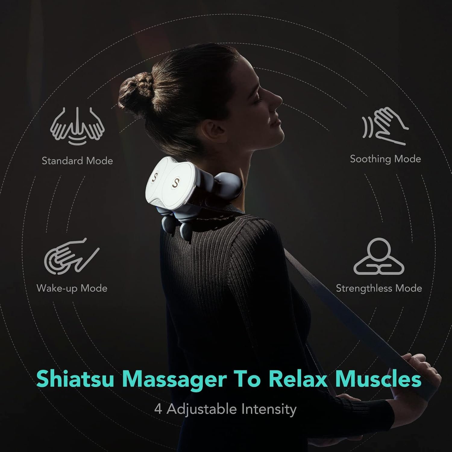 SKG H7 Shiatsu Neck Massager for Pain Relief Deep Tissue, Neck and Shoulder Massager 4D Electric Kneading Massager with Heating Relax at Home Office Car, Gift for Men Women, Maye Musks Choice