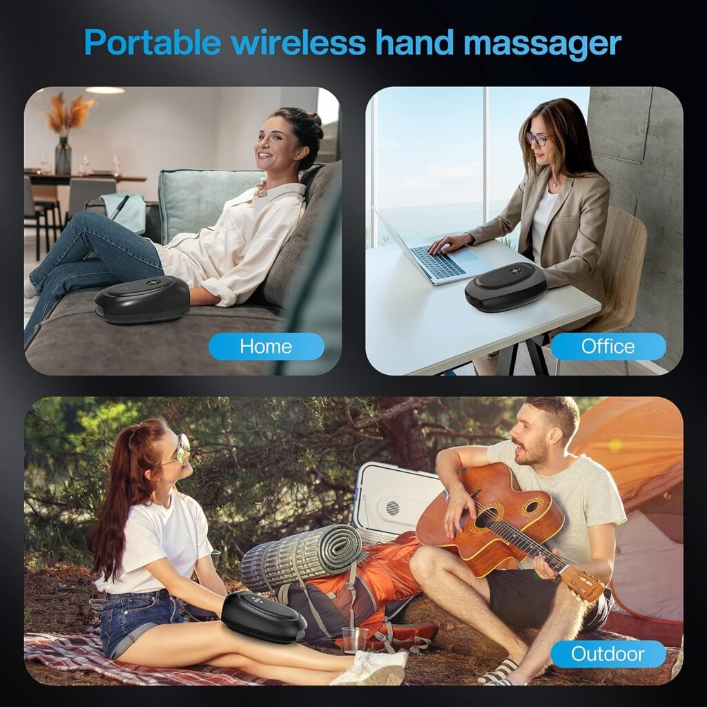 COMFIER Hand Massager with Heat and Compression, Rechargeable Hand Massager for Arthritis and Carpal Tunnel with APP Control, Birthday Gifts for Women Men