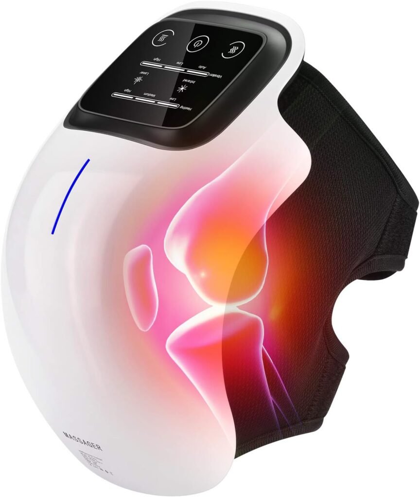 FORTHiQ Cordless Knee Massager, FDA Registered, Infrared Heat and Vibration Knee Pain Relief for Swelling Stiff Joints, Stretched Ligament and Muscles Injuries, August 2022 Longer Knee Straps