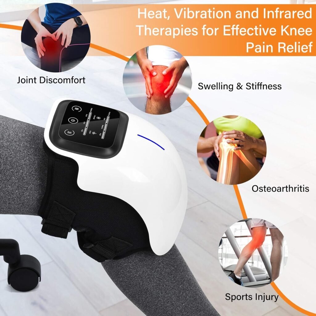 FORTHiQ Cordless Knee Massager, FDA Registered, Infrared Heat and Vibration Knee Pain Relief for Swelling Stiff Joints, Stretched Ligament and Muscles Injuries, August 2022 Longer Knee Straps