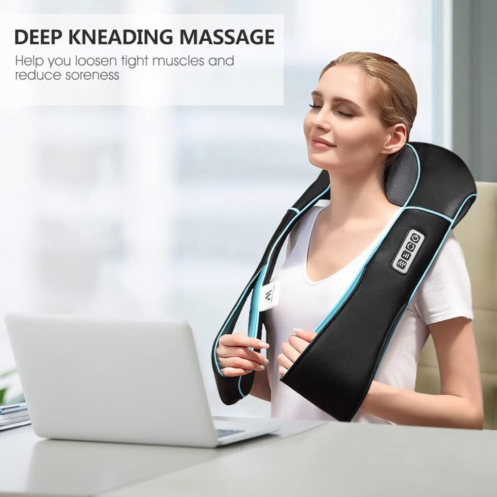 Massager with Heat - Deep Tissue Kneading Electric Back Massage for Neck, Back, Shoulder, Waist, Foot - Shiatsu Full Body Massage, Relax Gift for Her/Him/Friend/Dad/Mom