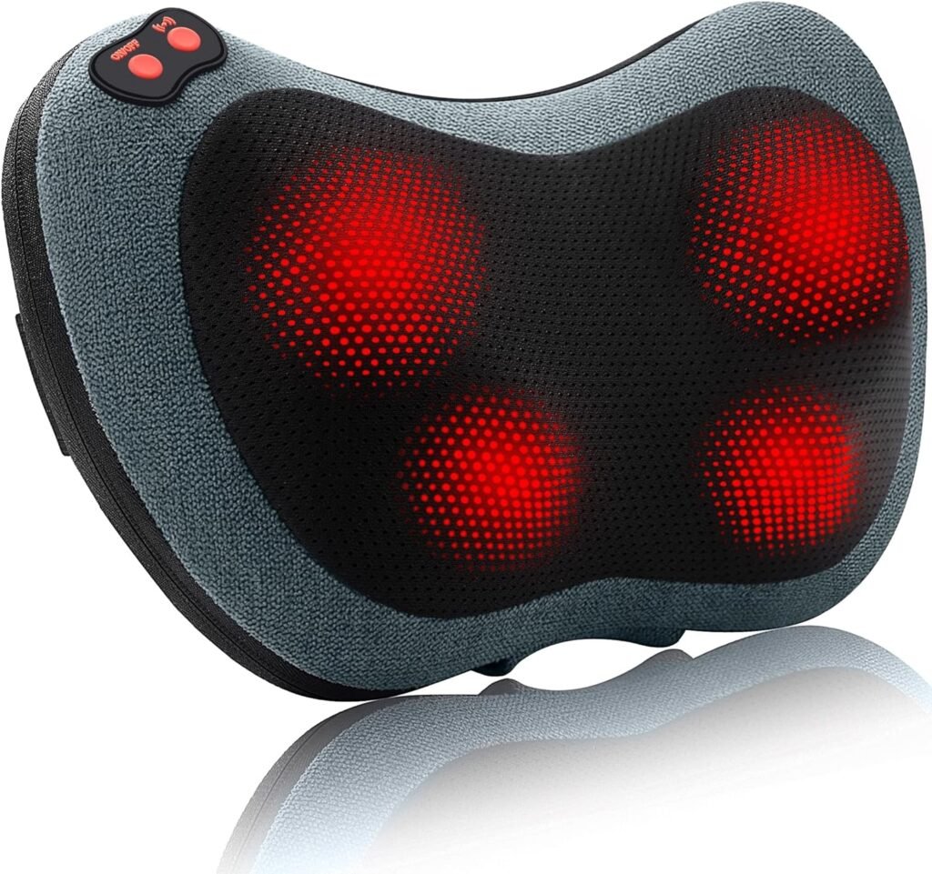 Neck Massager,Shiatsu Electric Back Massager with Heat,Neck Back Pain Relief Gifts for Mom/Dad/Women/Men,Deep Tissue Kneading Massage Pillow for Shoulder,Legs,Foot,Body Muscle Fatigue Relief