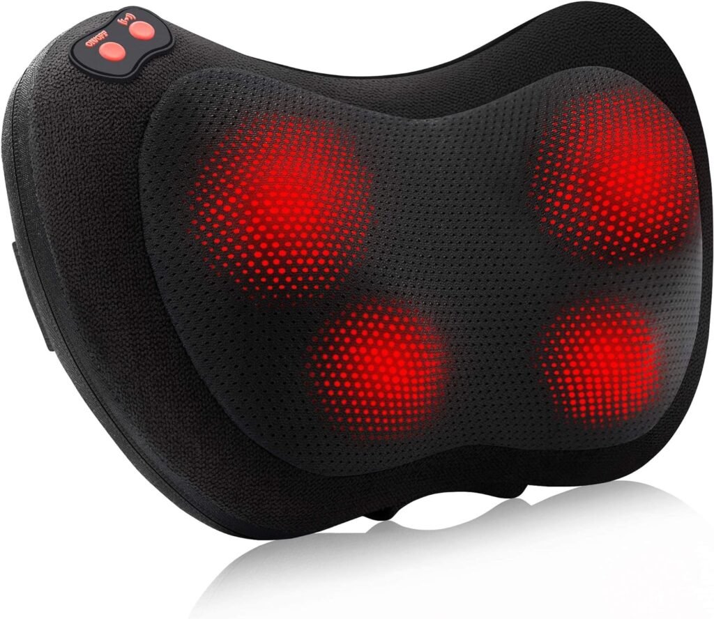 Neck Massager,Shiatsu Electric Back Massager with Heat,Neck Back Pain Relief Gifts for Mom/Dad/Women/Men,Deep Tissue Kneading Massage Pillow for Shoulder,Legs,Foot,Body Muscle Fatigue Relief