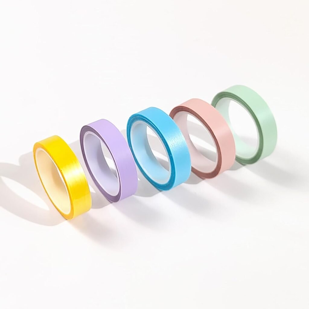 5 Rolls Highlighter Tape, Transparent Marking Sticker Removable Fluorescent Colored Tags for Teachers Students Workers Home Office, 16 ft Per Roll (Multicolor1-F-127)