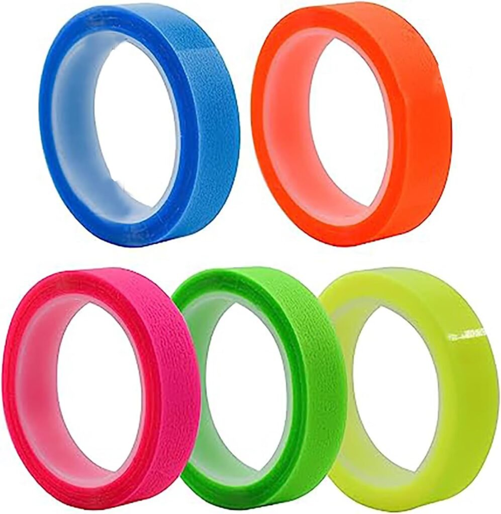 5 Rolls Highlighter Tape, Transparent Marking Sticker Removable Fluorescent Colored Tags for Teachers Students Workers Home Office, 16 ft Per Roll (Multicolor1-F-127)
