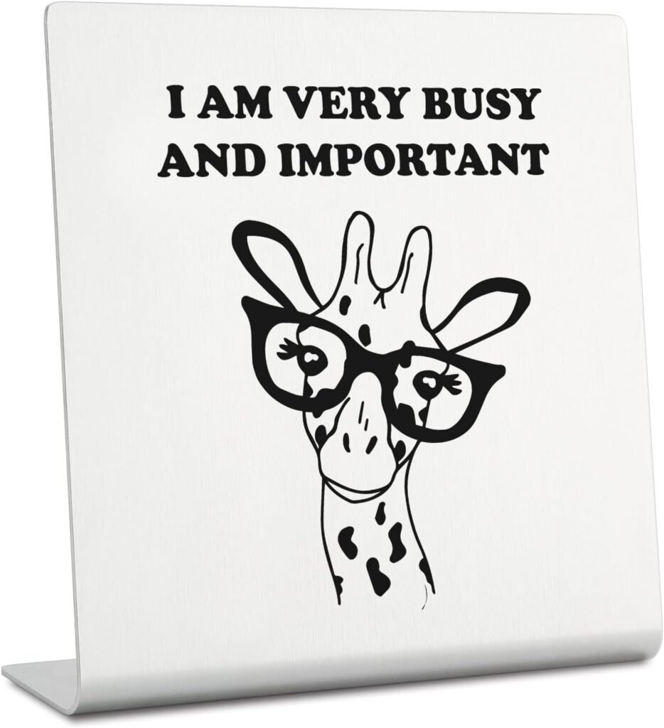 Funny Office Decor for Women Desk Humorous Office Decor Cute Office Decor for Women Men Colleague Friends Co-worker Desk Sign Giraffe Office Decor Gifts for Women Sarcasm Office Desk Decor akk7