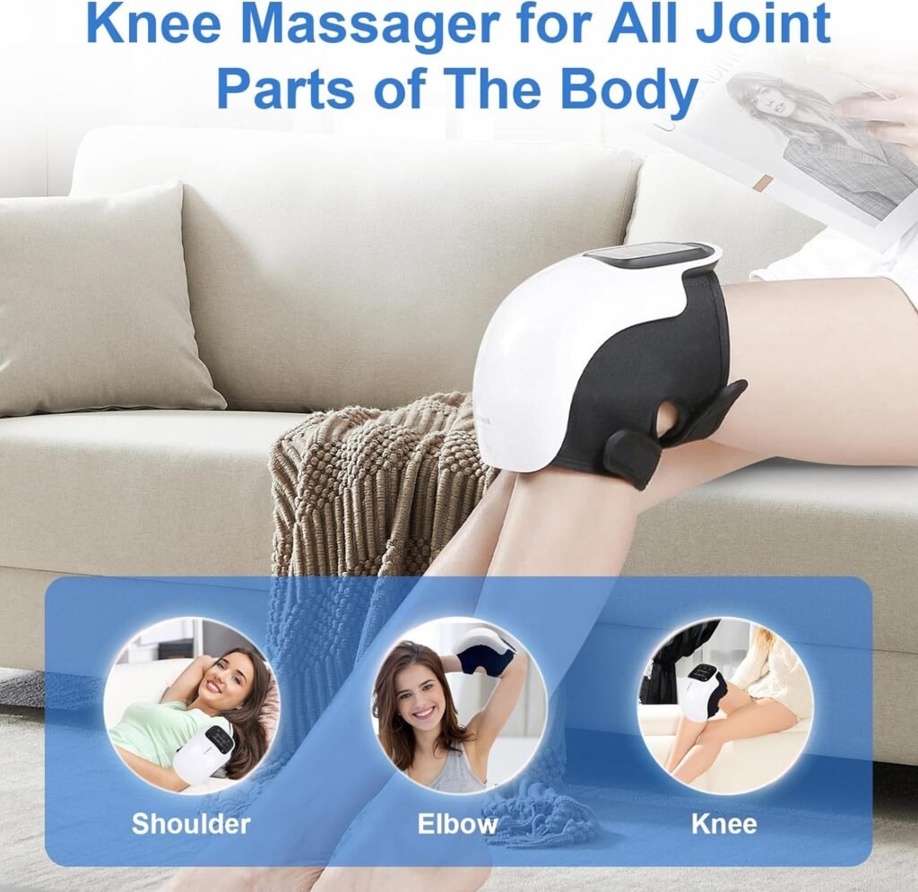 Knee Massager, Adjustable Temperature Cordless Knee Massager, Portable Massager with Heating and Vibration Function, Best Gifts for Friends and Family