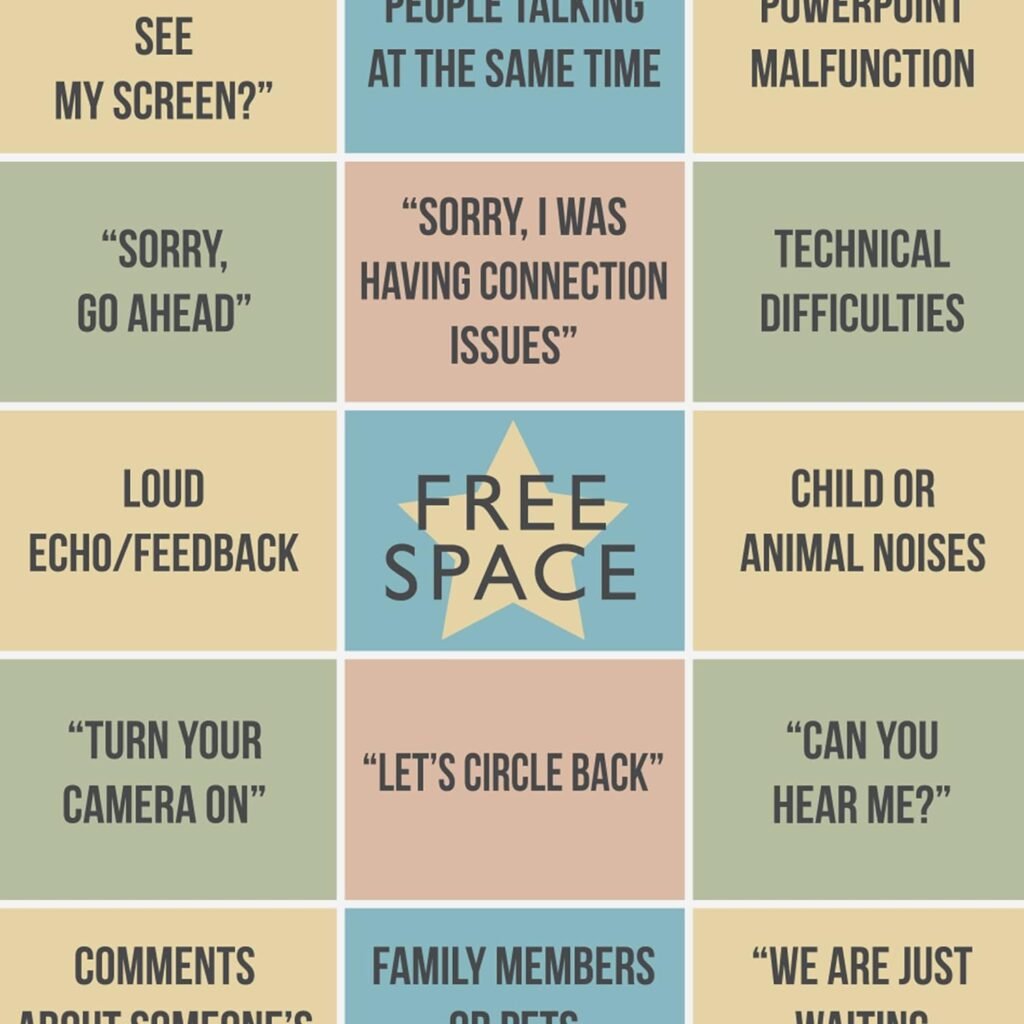 Lets Make Memories Personalized Conference Call Bingo Mouse Pad - for Virtual Meetings - Work from Home Computer Accessory - Customize with Any Name