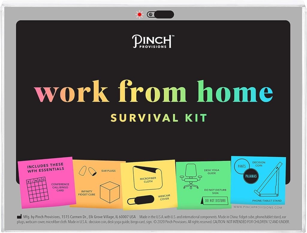 Pinch Provisions Work from Home Survival Kit, Includes 9 Essentials to Help You Stay on Task, Must-Have Essentials, Compact Multi-Functional Metal Survival Kit